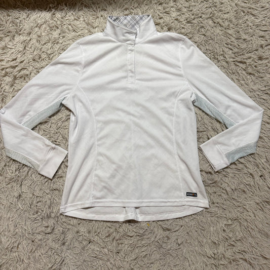 Women’s Large White Kerrits Long Sleeve Horseback Riding Show Shirt