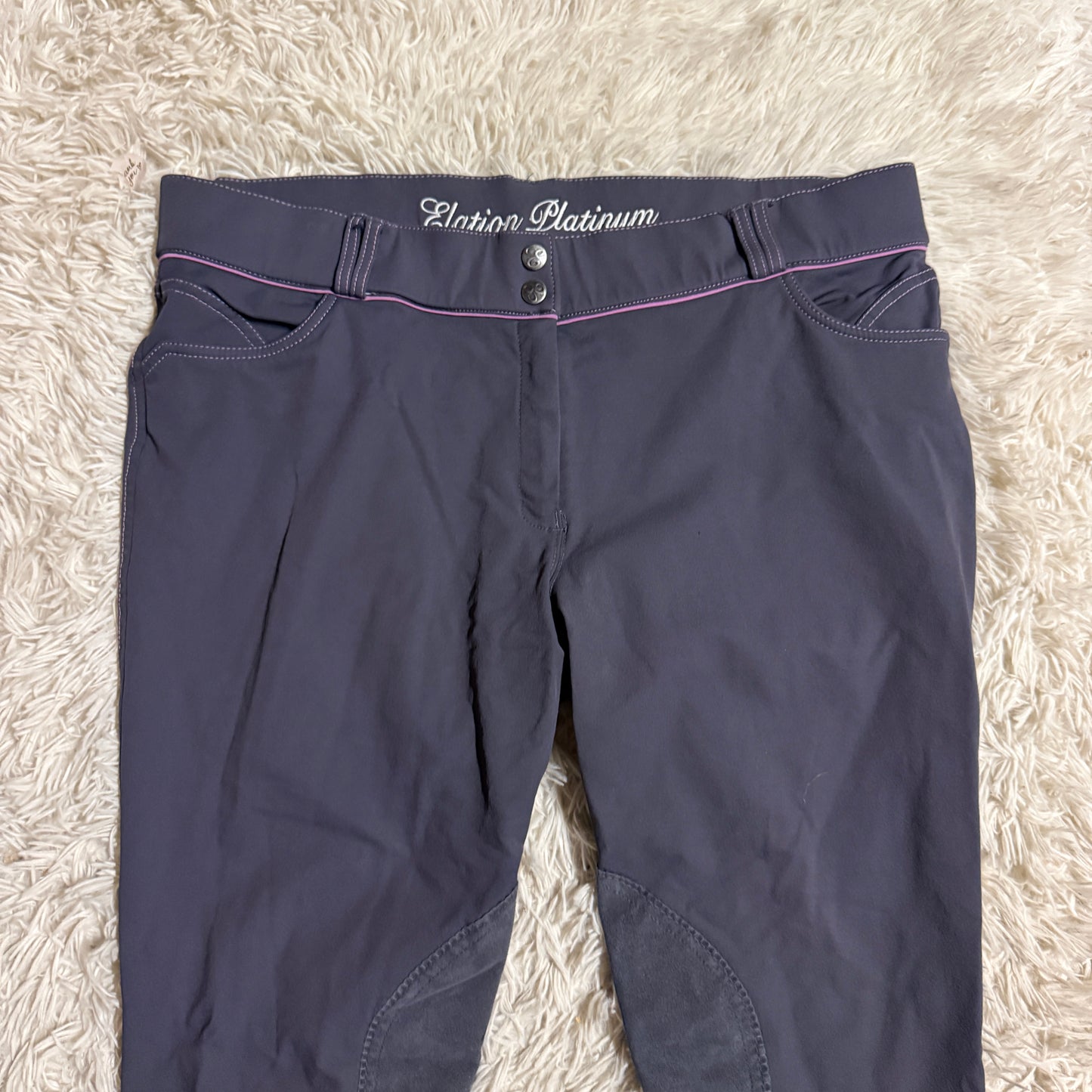 Women’s Size 36R Grey Elation Knee Patch Horseback Riding Breeches