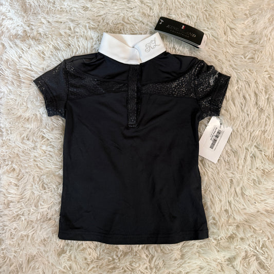 New Child’s XS Black Kingsland Short Sleeve Horseback Riding Show Shirt