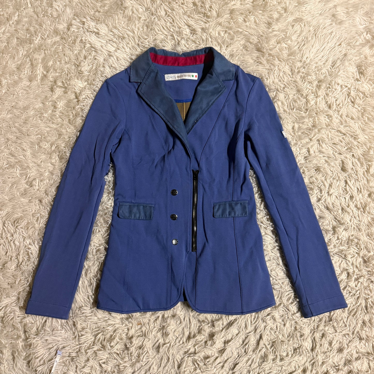 Women’s Size IT40 Blue Animo Louisiana Horseback Riding Show Coat