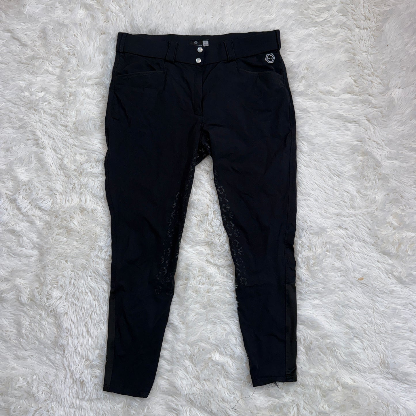 Women’s Size 36R Black Ethos Equestrian Knee Patch Horseback Riding Breeches