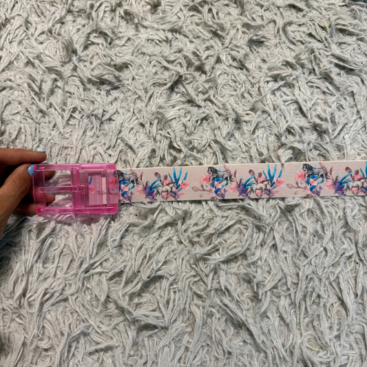 Pink Horse Pattern C4 Horseback Riding Equestrian Belt