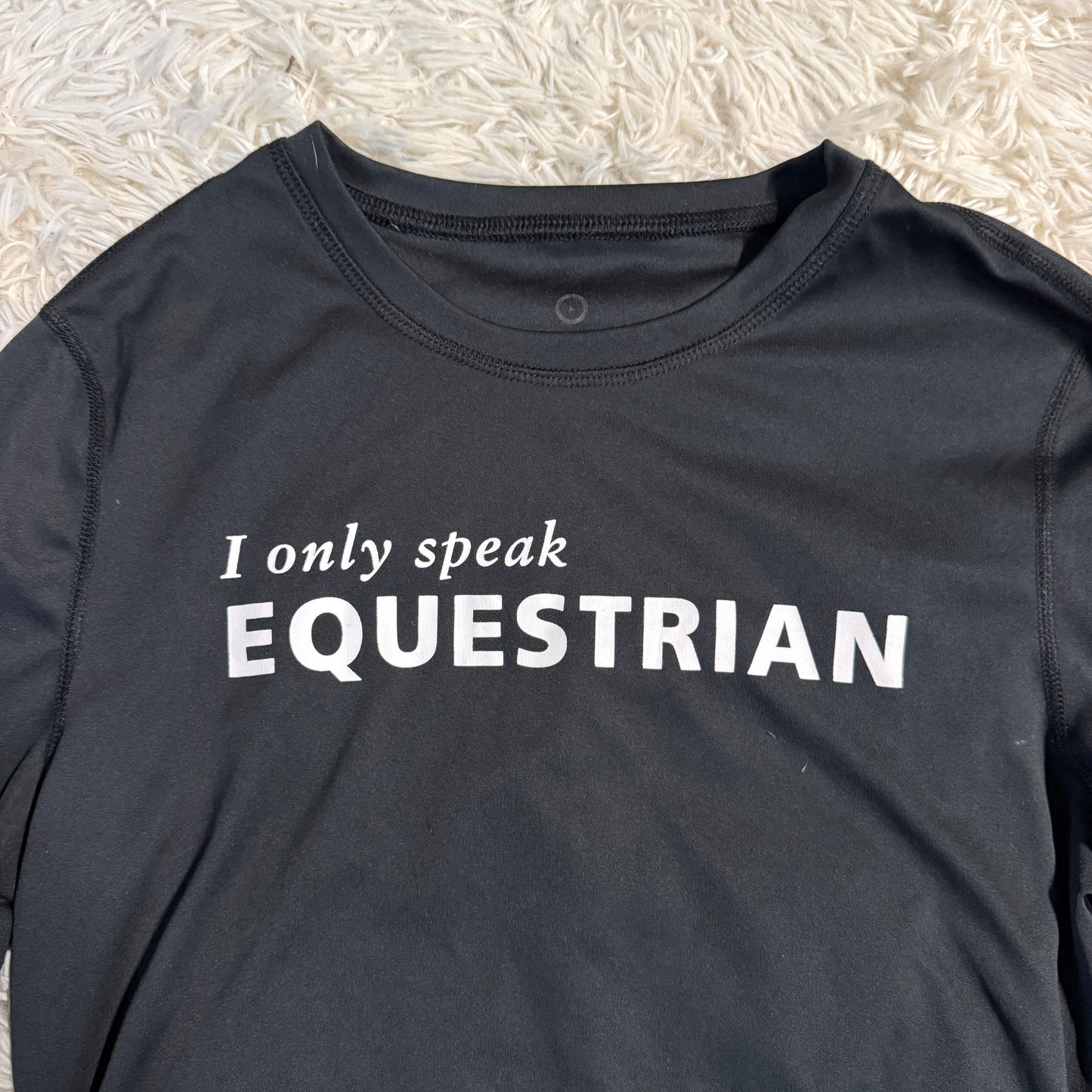 Women’s Large Noel Asmar Black I Only Speak Equestrian Long Sleeve Sunshirt