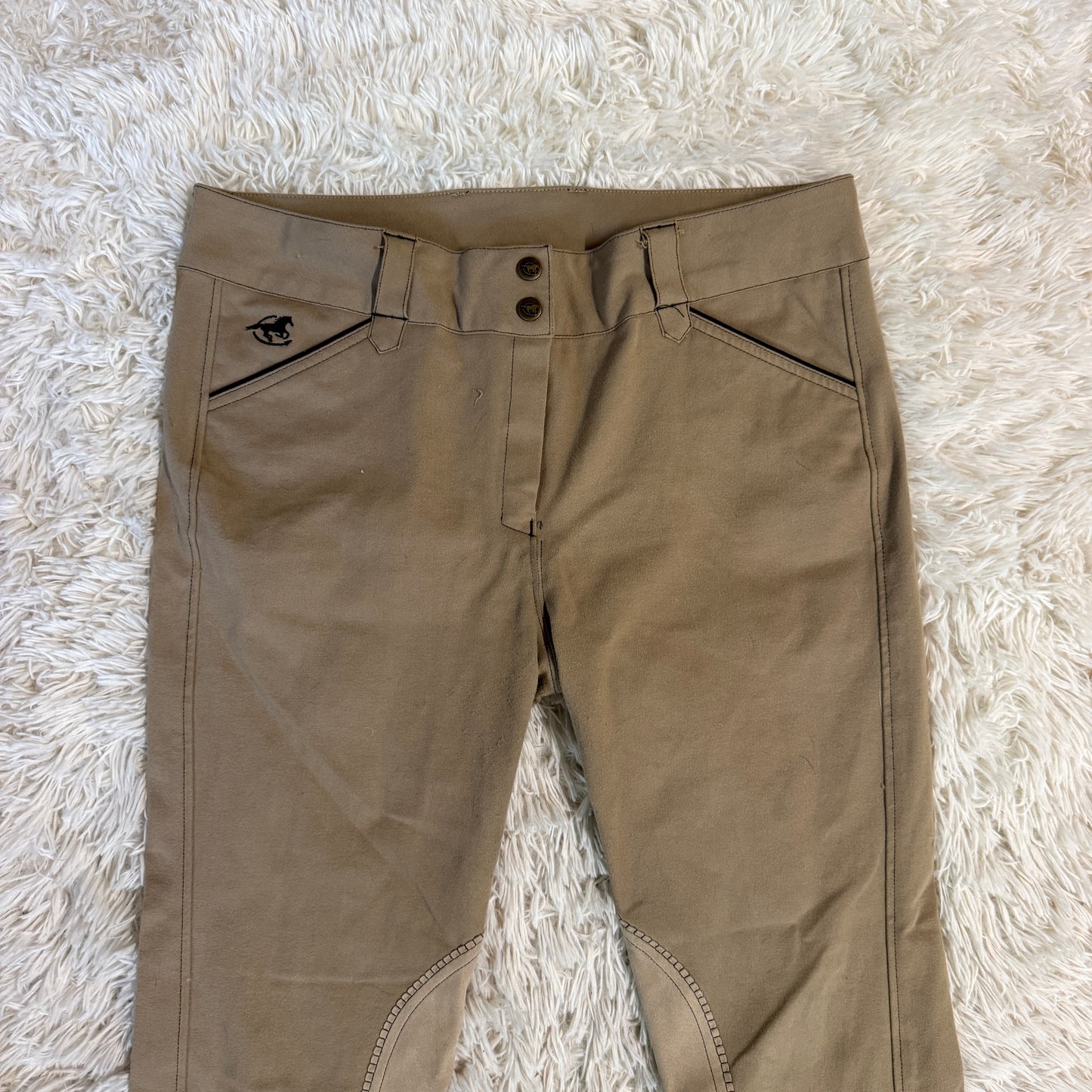 Women’s Size 34L Tan Smartpak Piper Knee Patch Horseback Riding Breeches