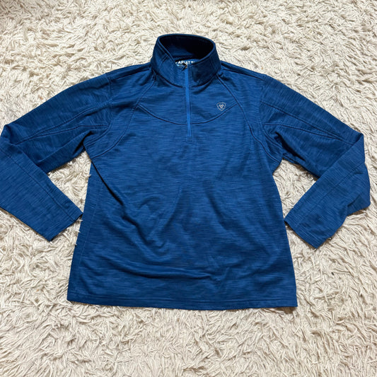 Women’s XL Blue Ariat Long Sleeve Horseback Riding Winter Quarter Zip Pullover