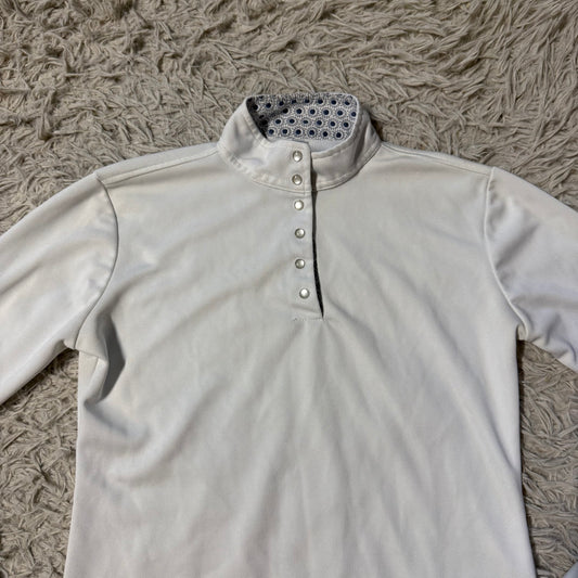 Women’s Medium White Dover Long Sleeve Horseback Riding Show Shirt