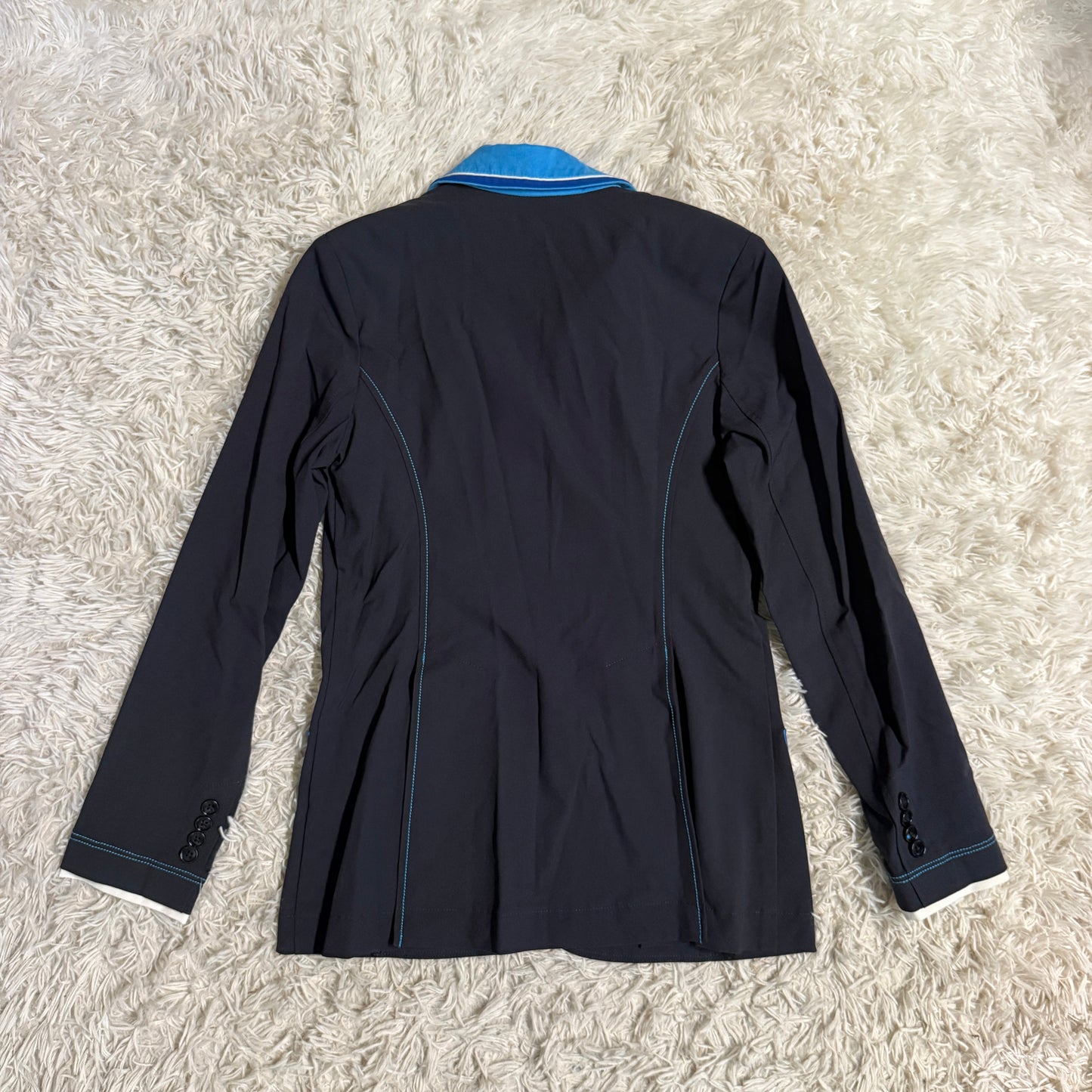 Women’s Size 14 Black w/ Blue Piping Charles Ancona Horseback Riding Show Coat