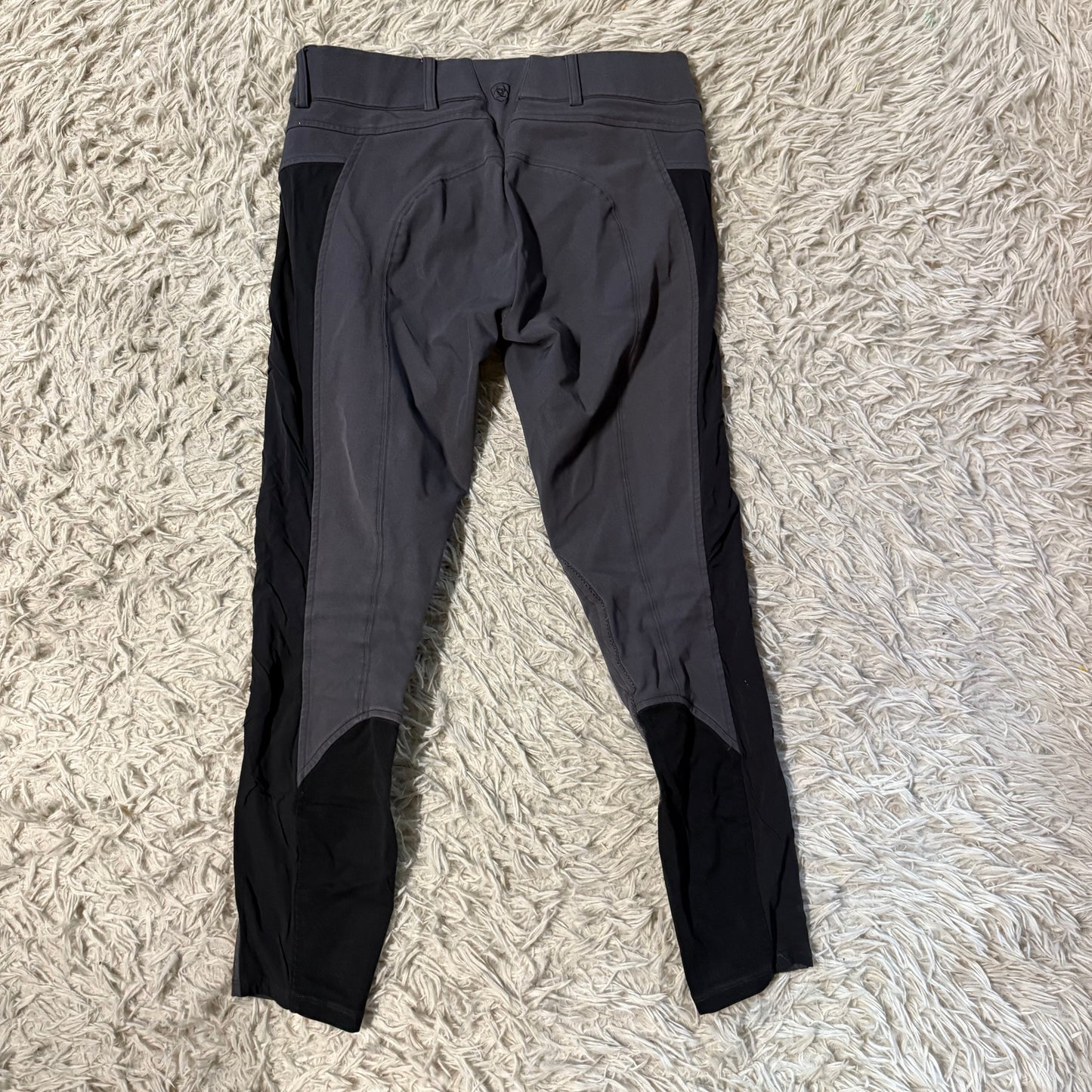 Women’s Size 26R Grey/Black Ariat Knee Patch Horseback Riding Breeches