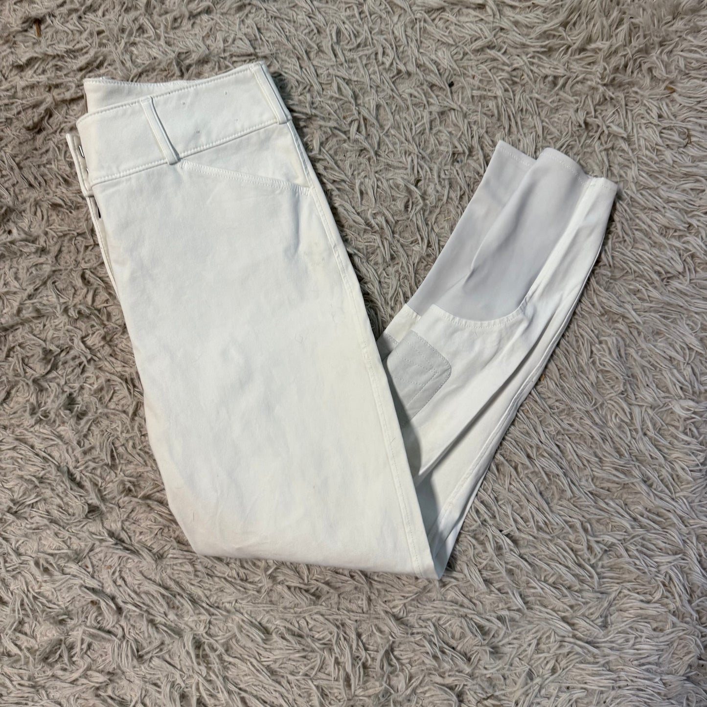 Women’s Size 34L White Tailored Sportsman Knee Patch Horseback Riding Breeches