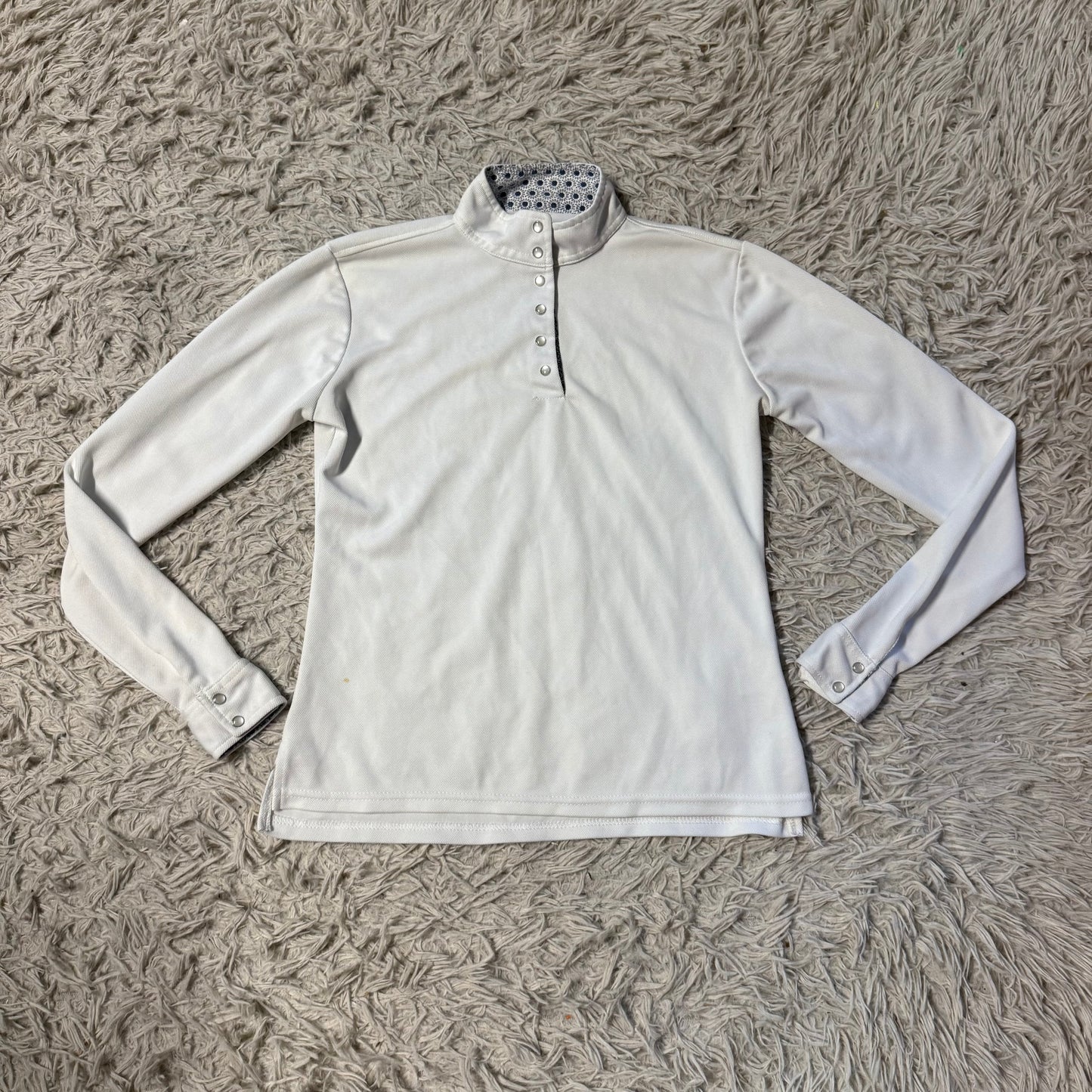 Women’s Medium White Dover Long Sleeve Horseback Riding Show Shirt