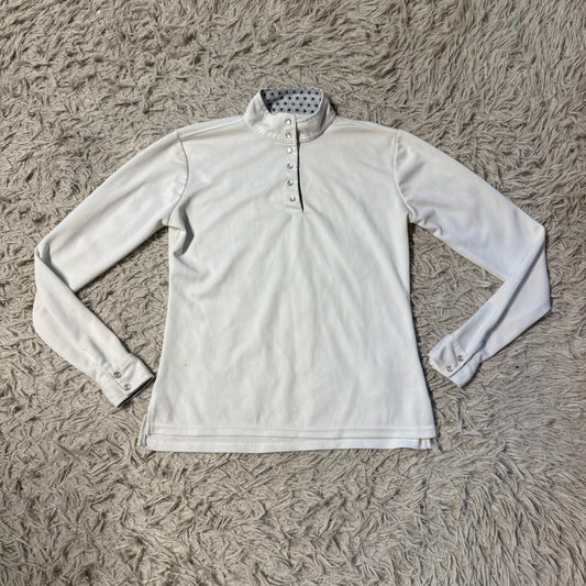 Women’s Medium White Dover Long Sleeve Horseback Riding Show Shirt