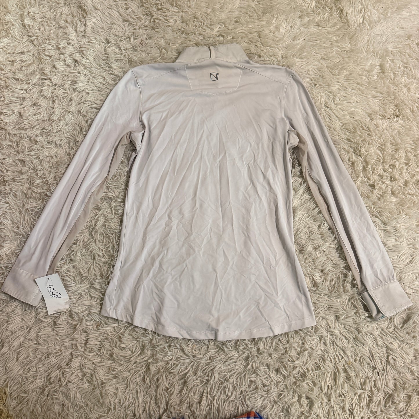 Women’s Medium White Noble Long Sleeve Horseback Riding Show Shirt
