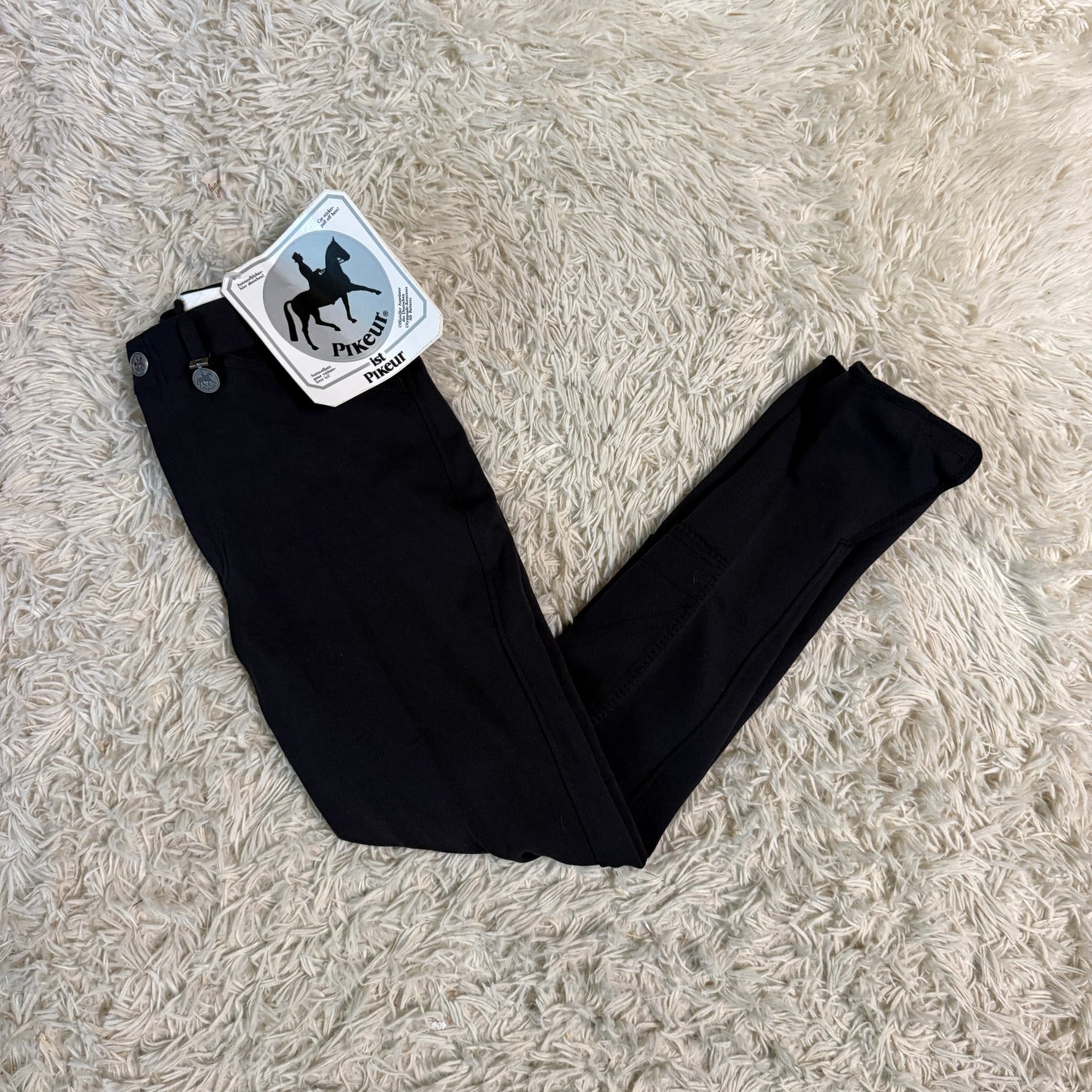 New Child’s Size 16R Black Pikeur Knee Patch Horseback Riding Breeches