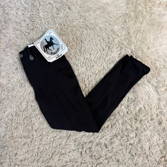 New Child’s Size 16R Black Pikeur Knee Patch Horseback Riding Breeches