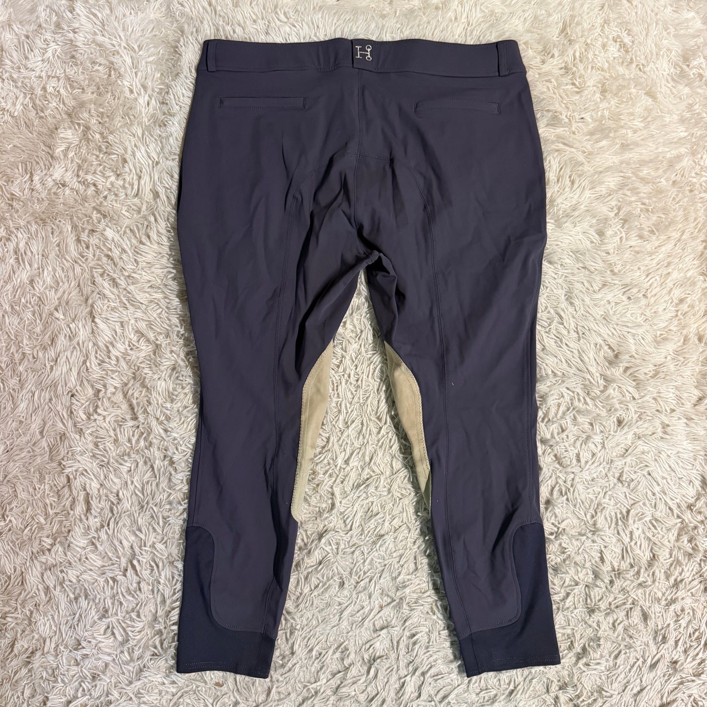 Women’s Size 38R Grey Smartpak Hadley Knee Patch Horseback Riding Breeches