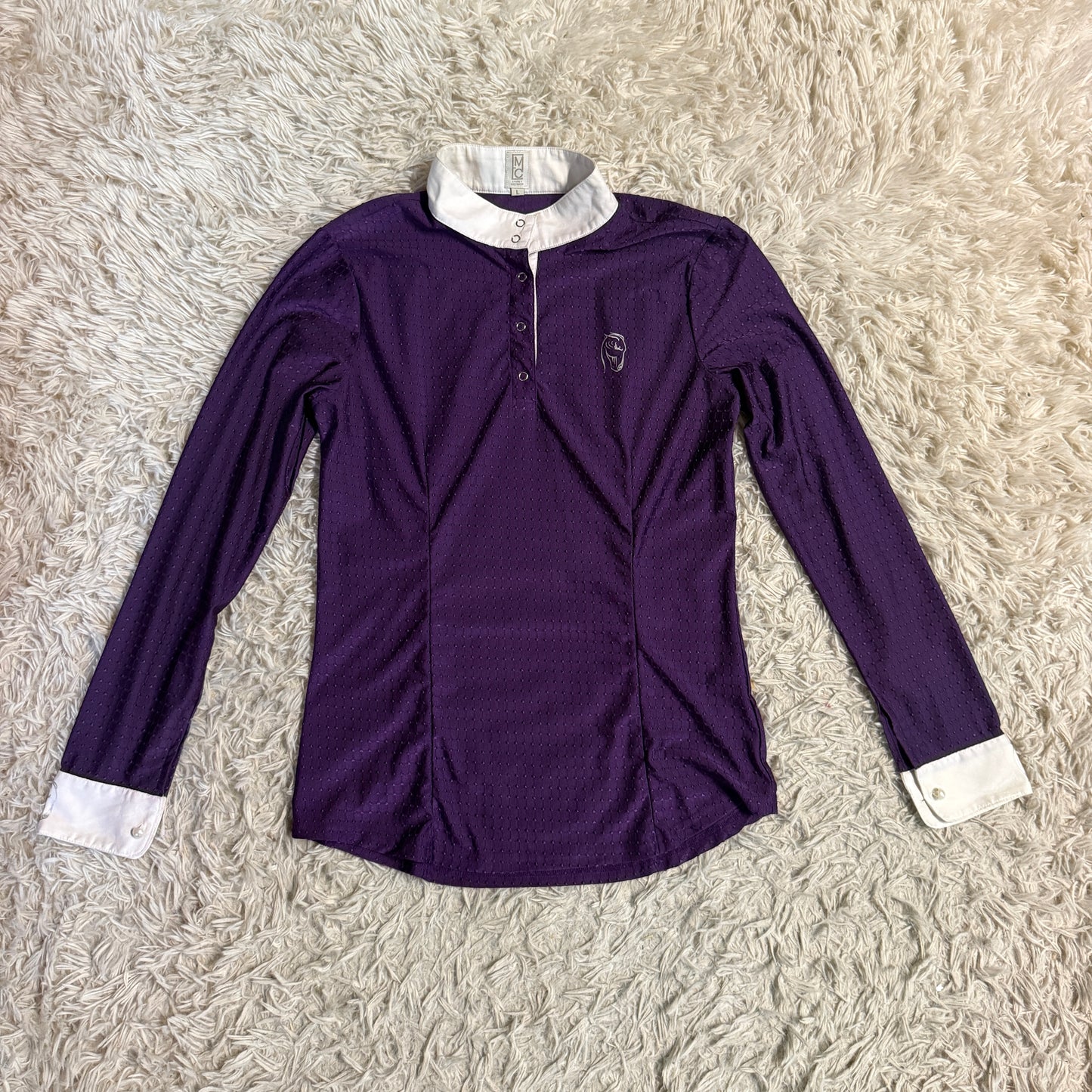 Women’s Large Purple Emcee Equestrian Long Sleeve Horseback Riding Show Shirt