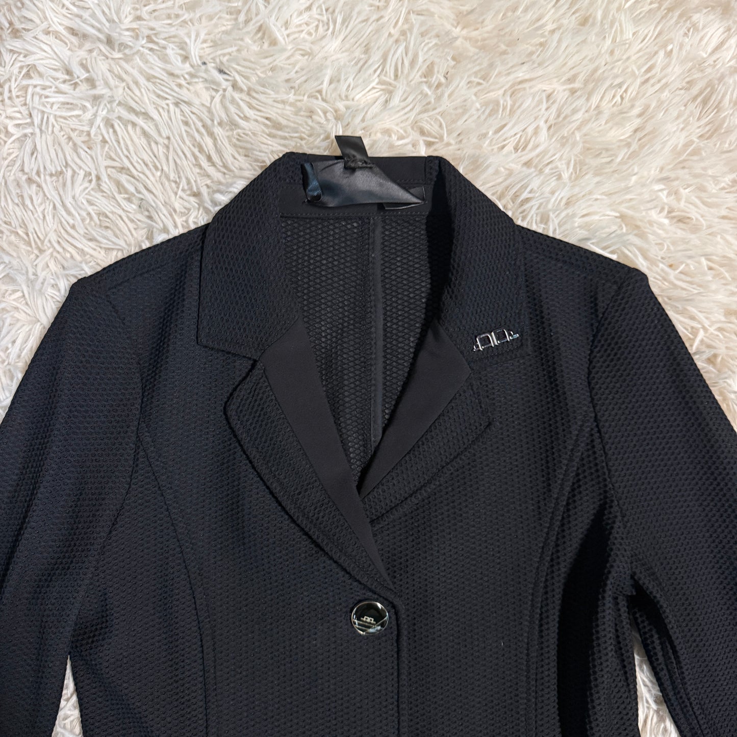 Child’s Size 7-8 Years Black Alessandro Albanese Mesh Horseback Riding Show Coat