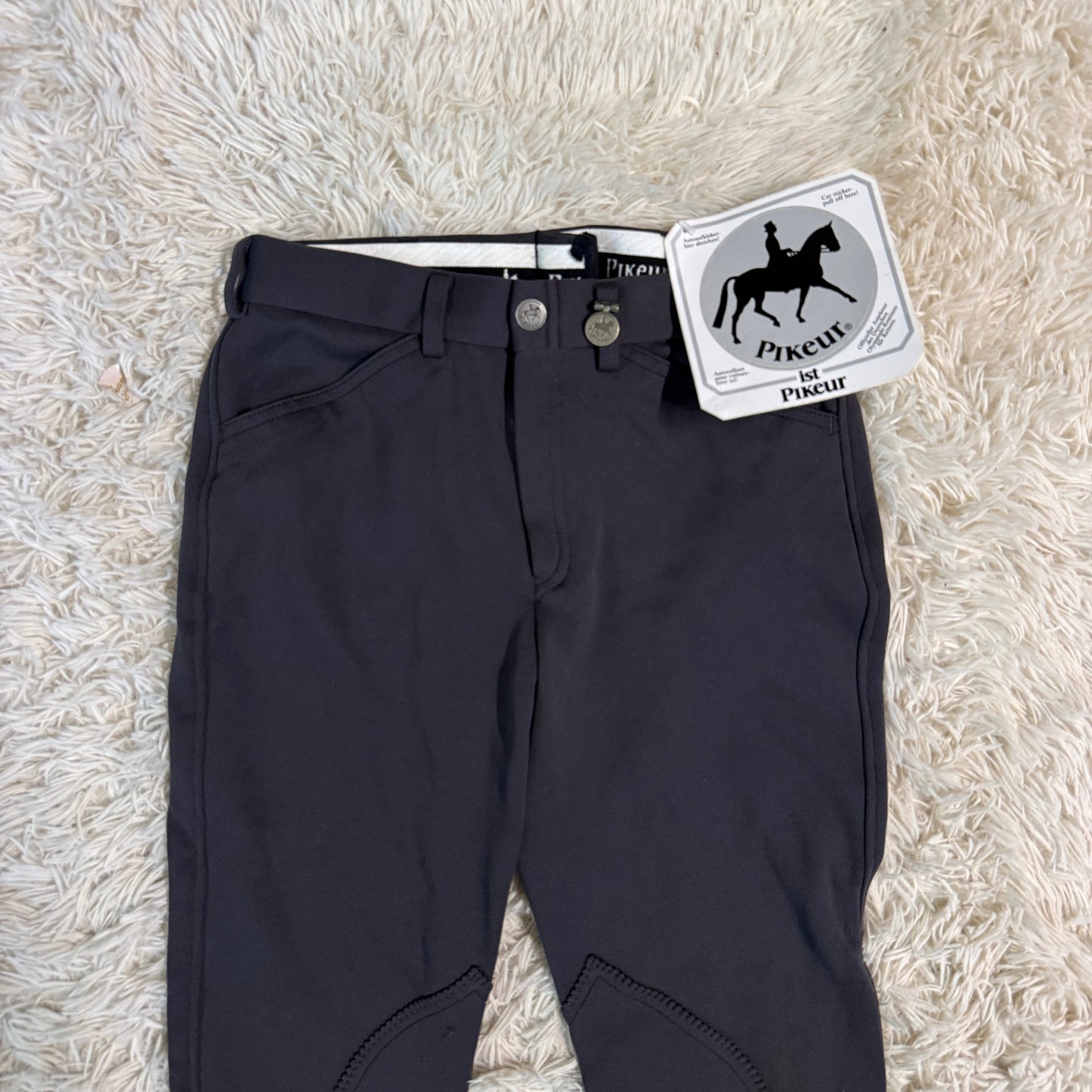 New Child’s Size 16R Grey Pikeur Knee Patch Horseback Riding Breeches