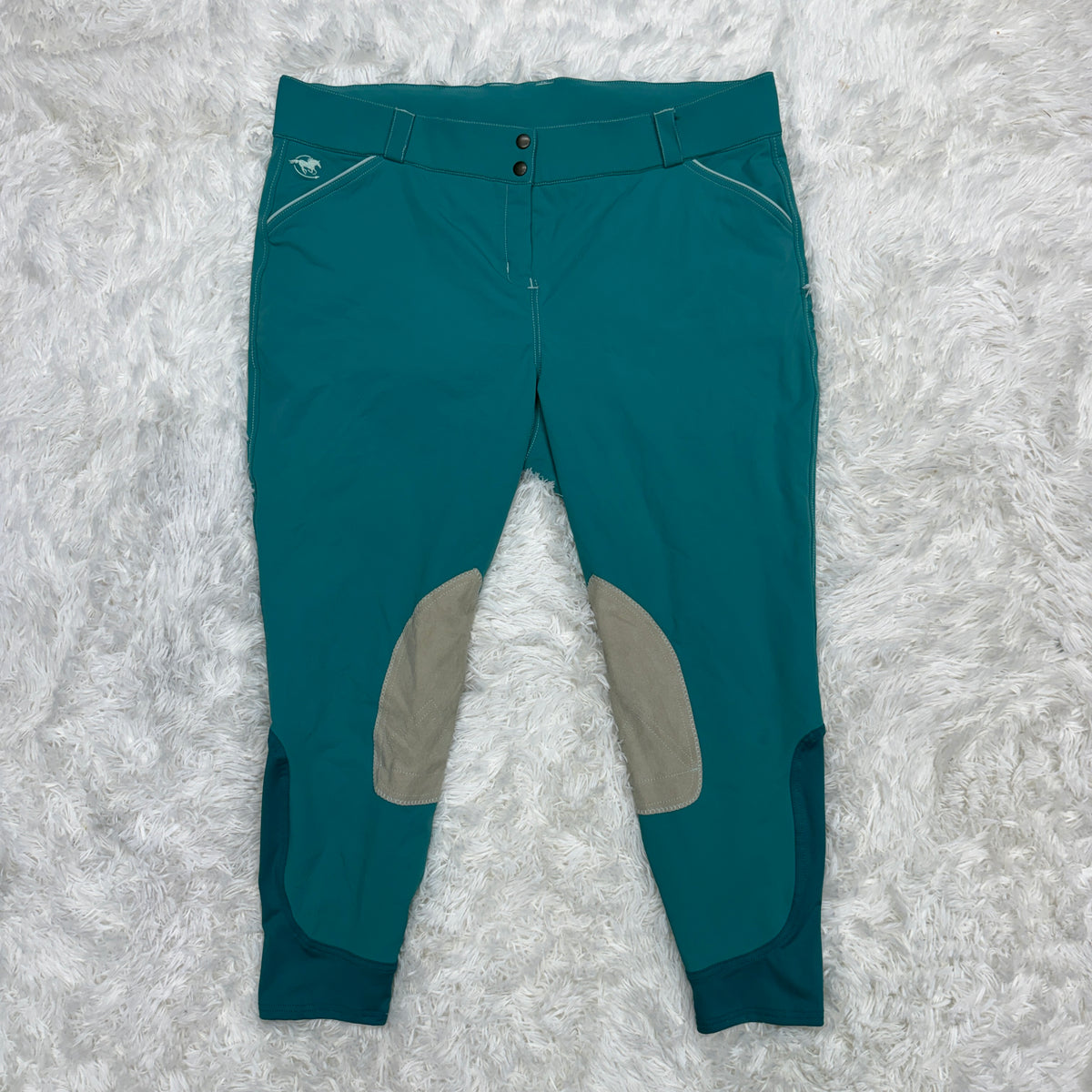 Women’s Size 44R Green Smartpak Piper Knee Patch Horseback Riding Breeches