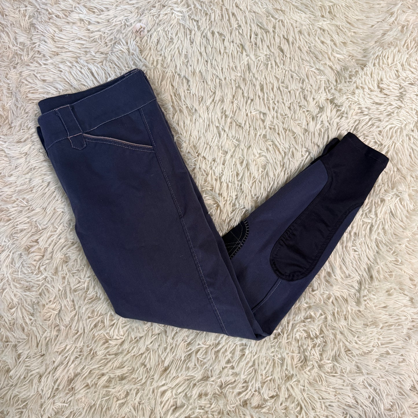 Women’s Size 28R Blue Smartpak Piper Knee Patch Horseback Riding Breeches
