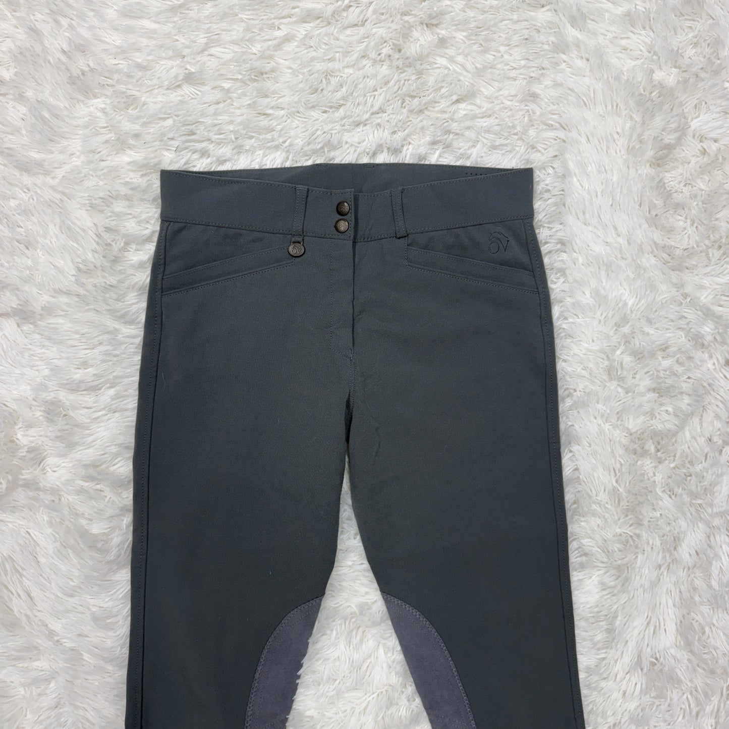Women’s Size 30R Grey Ovation Knee Patch Horseback Riding Breeches