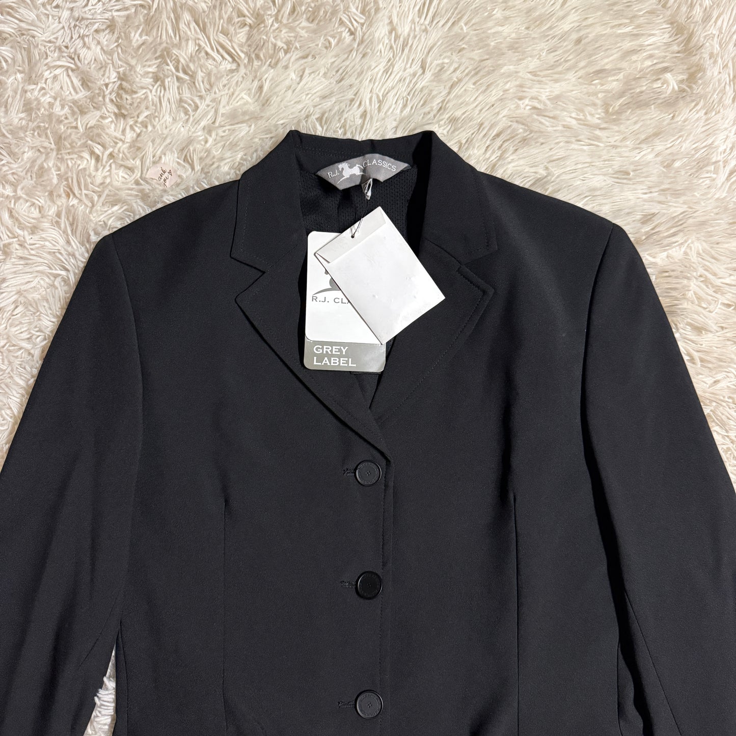 New Child’s Size 20R Black RJ Classics Grey Label Horseback Riding Show Coat