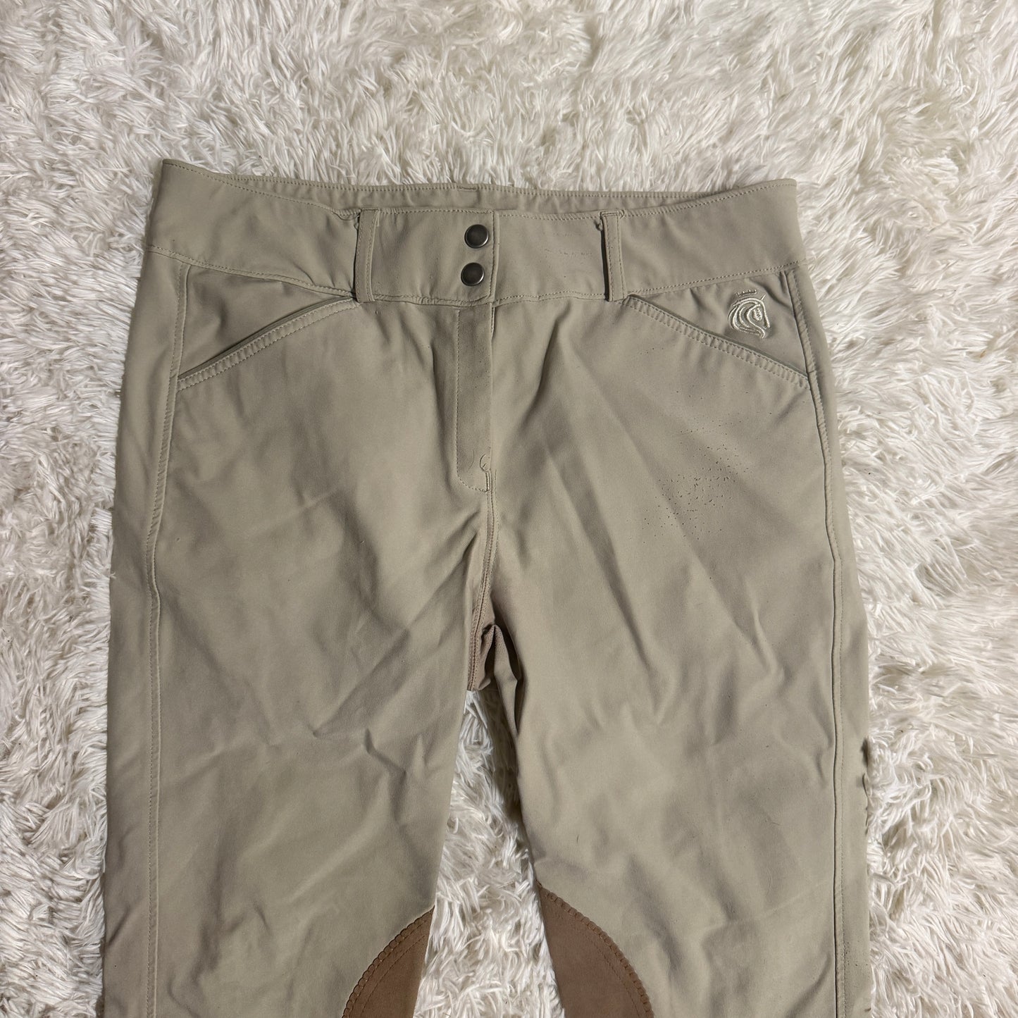 Women’s Size 34R Tan Equinavia Knee Patch Horseback Riding Breeches