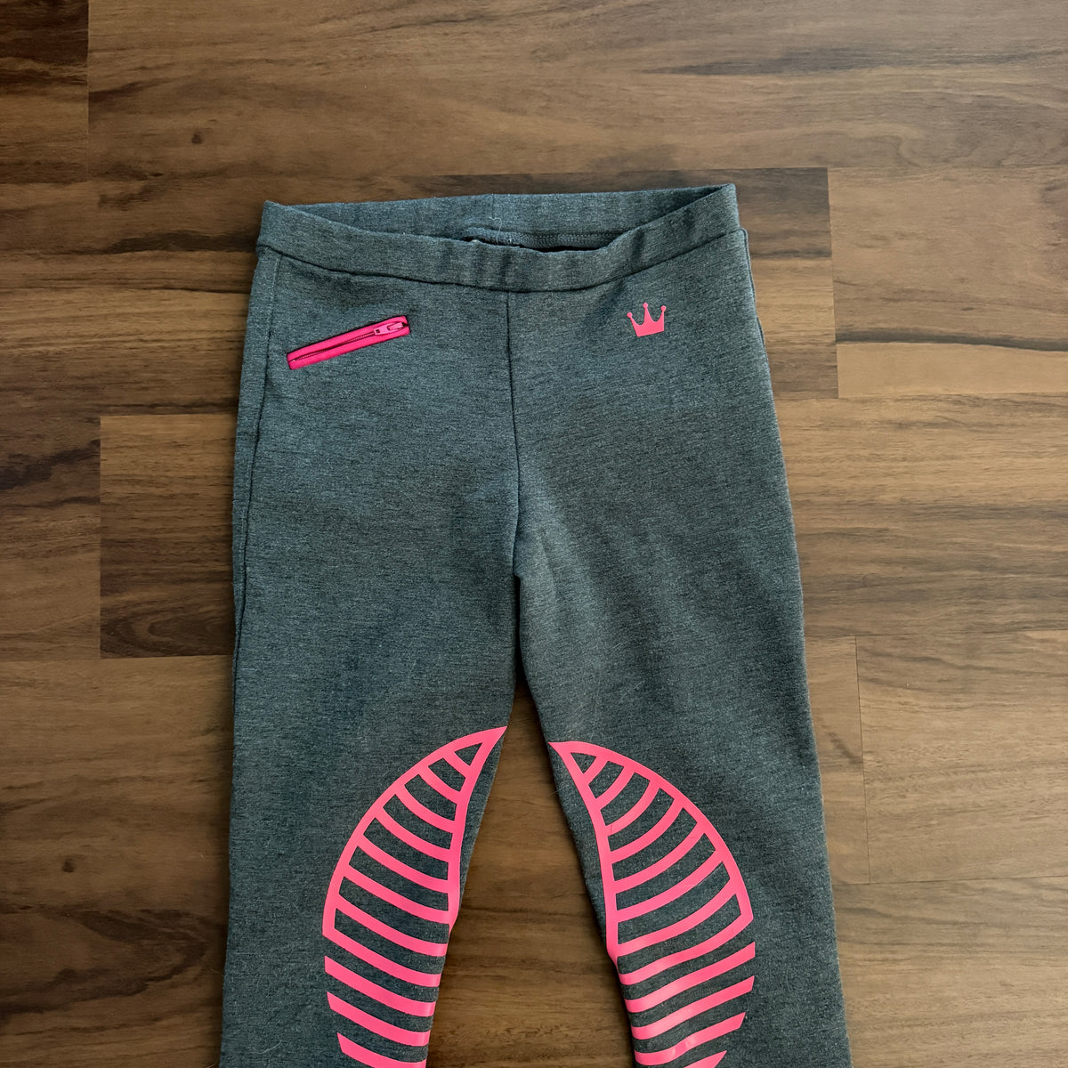 Child’s Size 10R Grey HR Farm Knee Patch Horseback Riding Breeches
