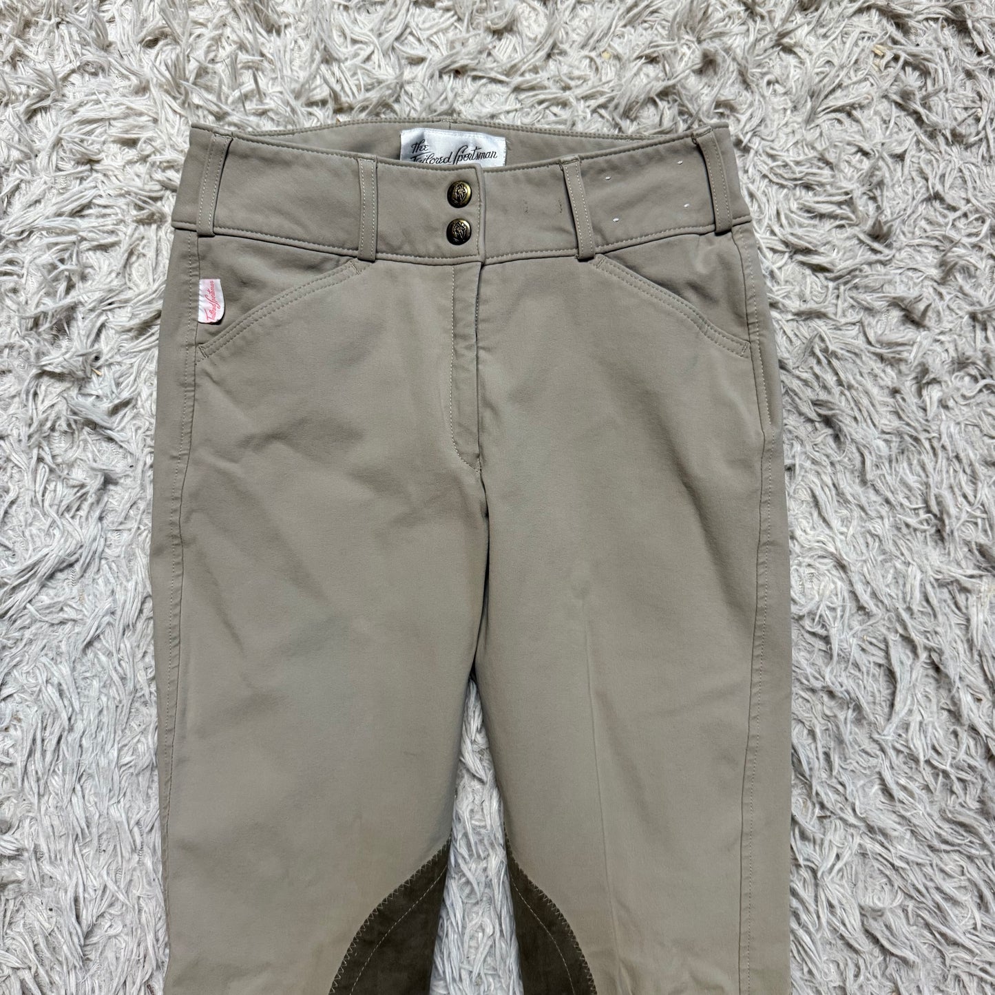 Women’s Size 26R Tan Tailored Sportsman Knee Patch Horseback Riding Breeches