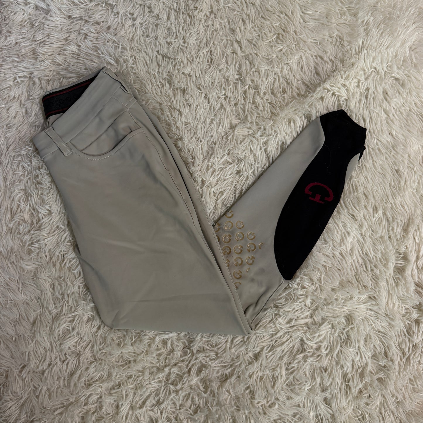 Women’s Size IT38 Tan Cavalleria Toscana Knee Patch Horseback Riding Breeches