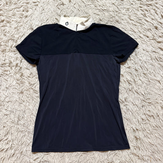 Women’s Large Navy Cavalleria Toscana Short Sleeve Horseback Riding Show Shirt