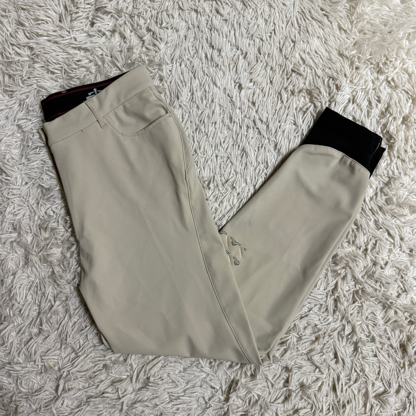 Women’s Size IT46 Tan Makebe Knee Patch Horseback Riding Breeches