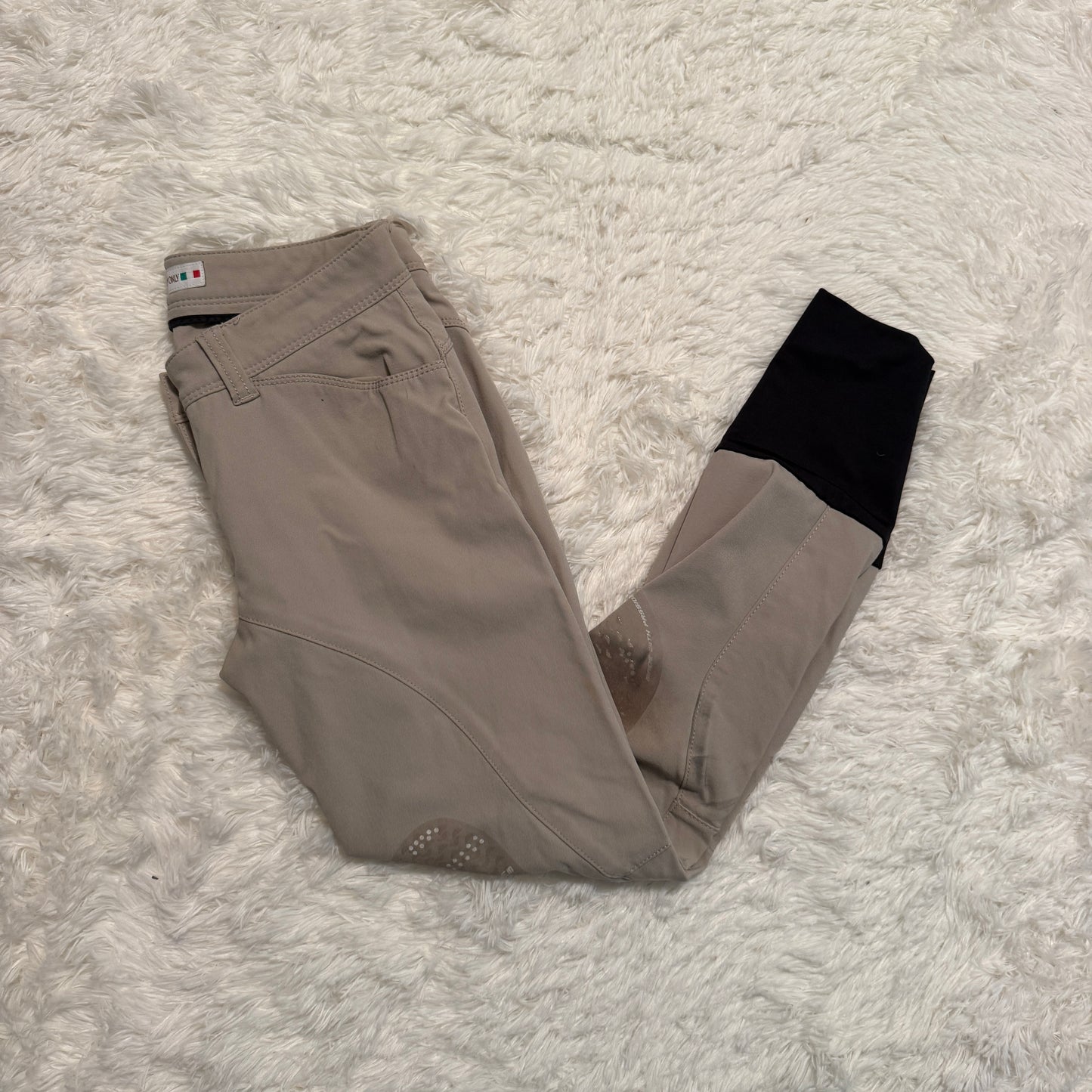 Women’s Size IT38 Tan Animo Knee Patch Horseback Riding Breeches