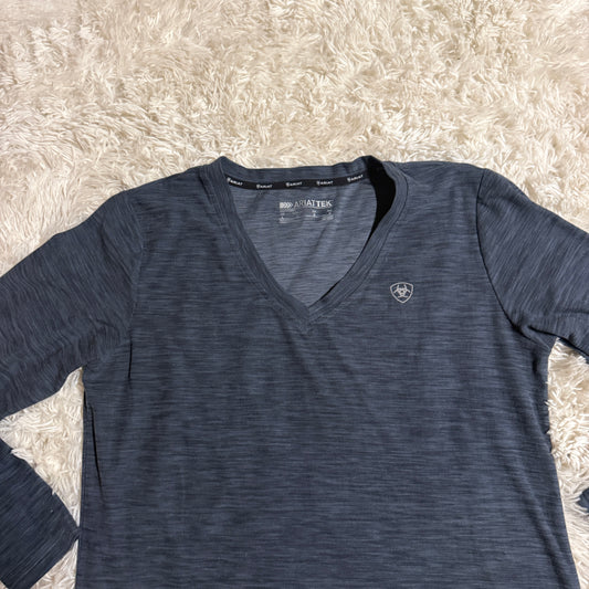 Women’s Large Grey Ariat Long Sleeve Horseback Riding Winter Shirt