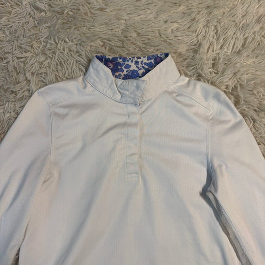 Child’s Large White Coolblast Long Sleeve Horseback Riding Show Shirt