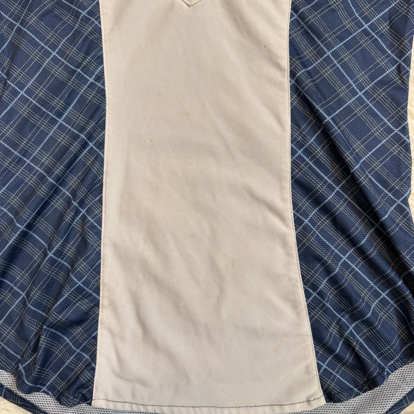 Women’s XS White/Blue Romfh Long Sleeve Horseback Riding Show Shirt