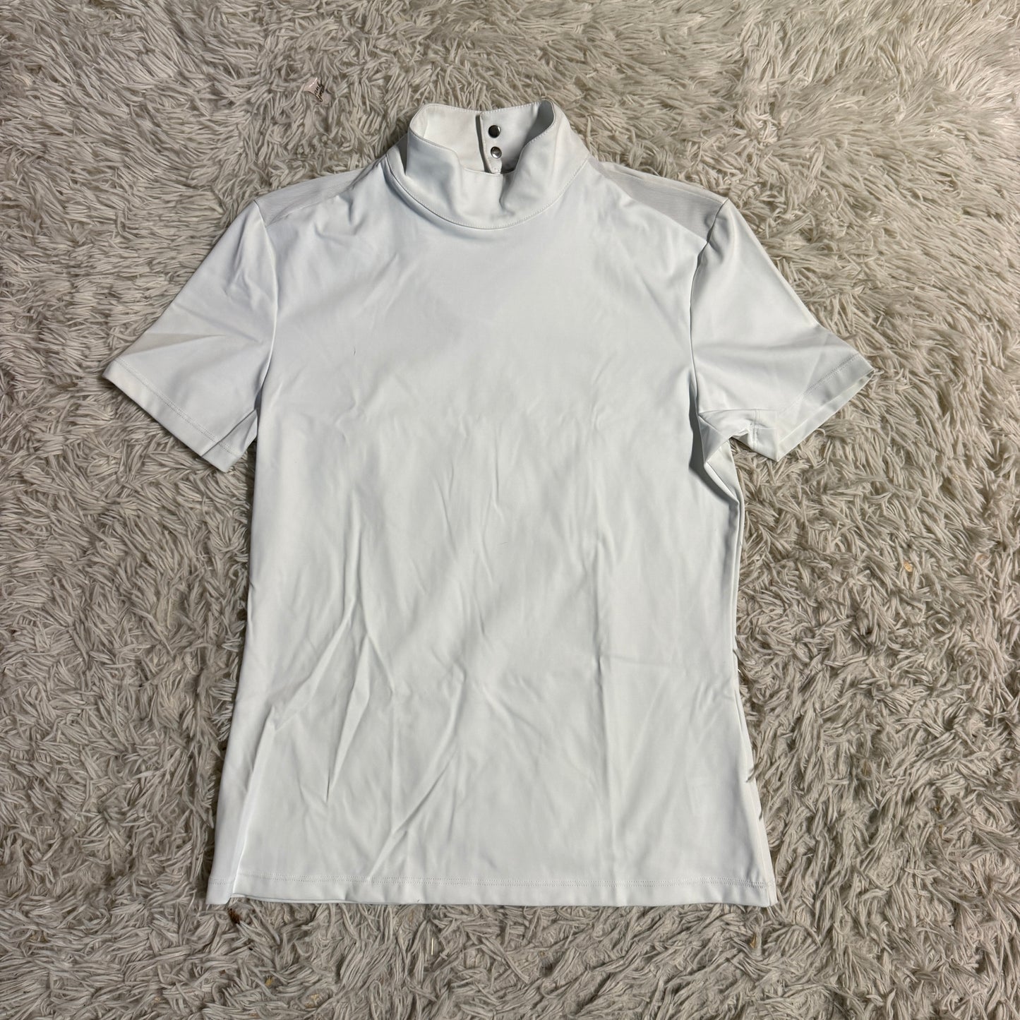 Women’s Large White Equisite Short Sleeve Horseback Riding Show Shirt