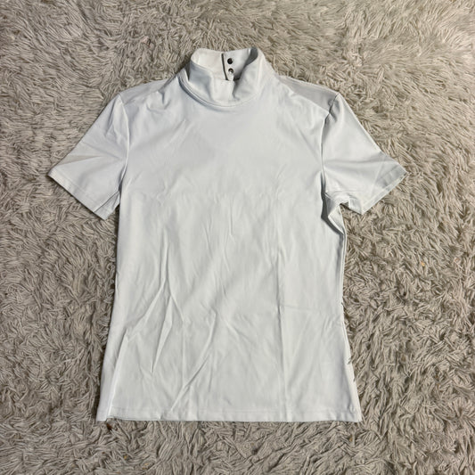 Women’s Large White Equisite Short Sleeve Horseback Riding Show Shirt