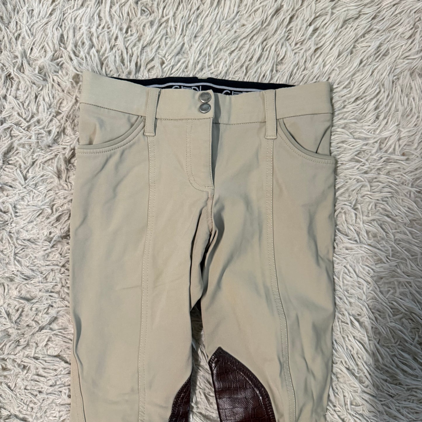 Women’s Size 26 Tan Ghodho Knee Patch Horseback Riding Breeches