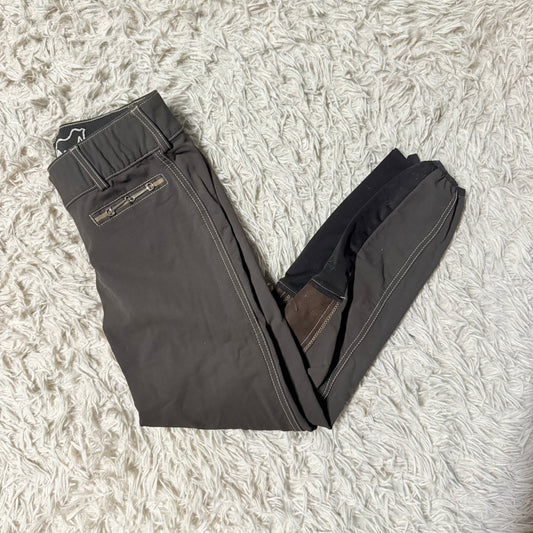 Women’s Size 26R Grey/Brown Goode Rider Knee Patch Horseback Riding Breeches