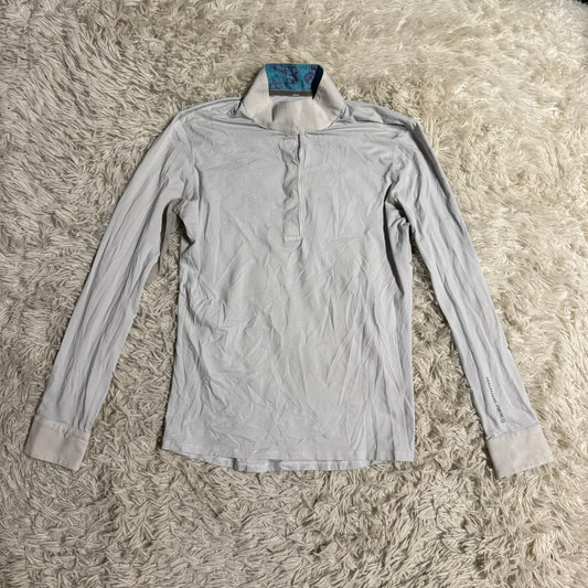 Women’s Medium White Noble Long Sleeve Horseback Riding Show Shirt