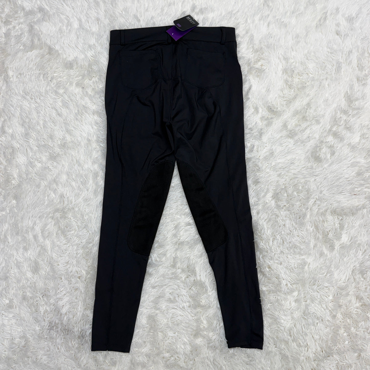 New Women’s Large Black Beroy Knee Patch Horseback Riding Tights
