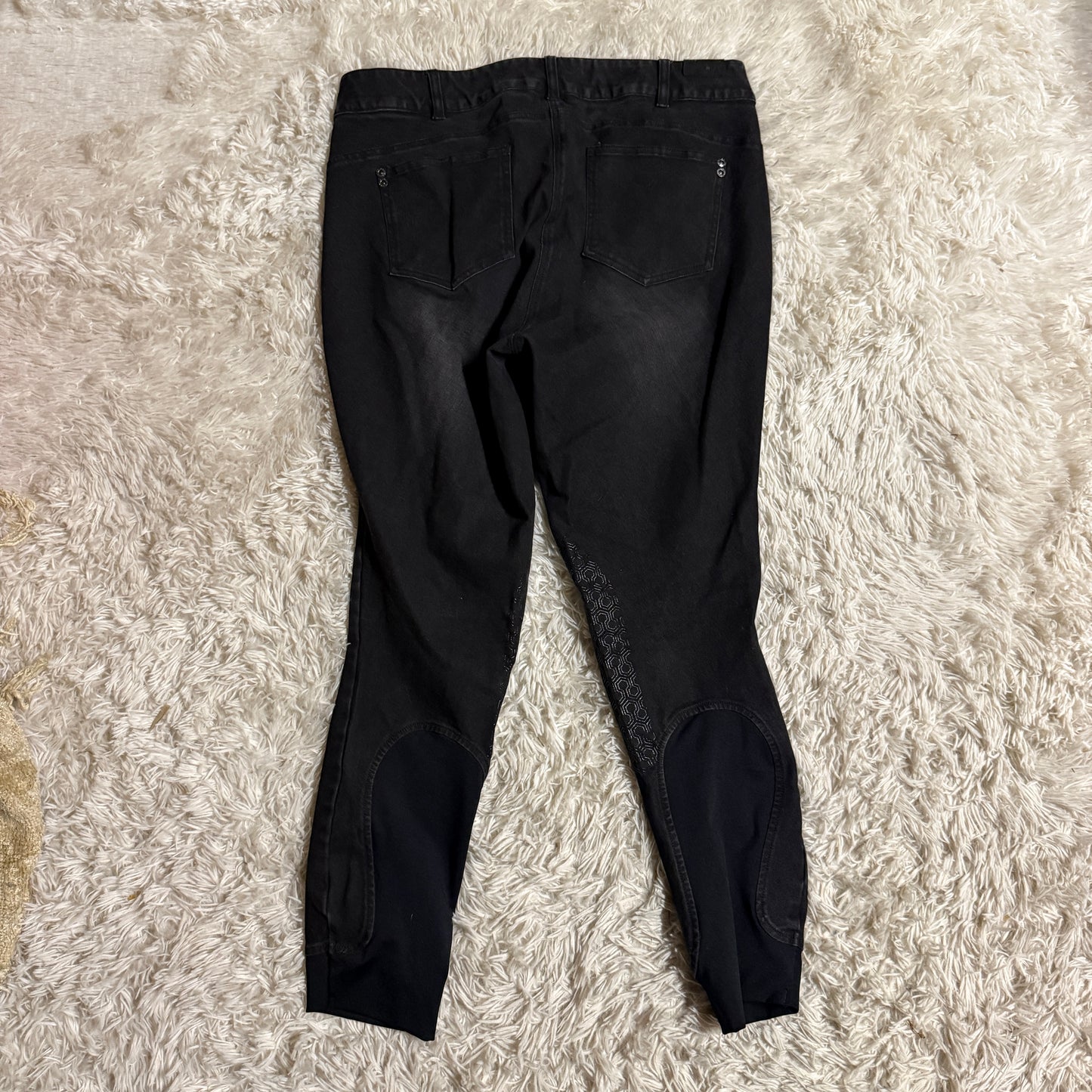 Women’s Size 34R Black Denim Ariat Knee Patch Horseback Riding Breeches