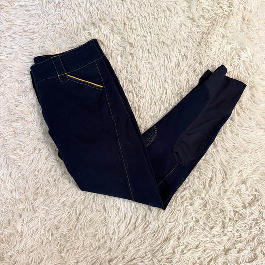 Women’s Size 28R Navy Smartpak Piper Knee Patch Horseback Riding Breeches