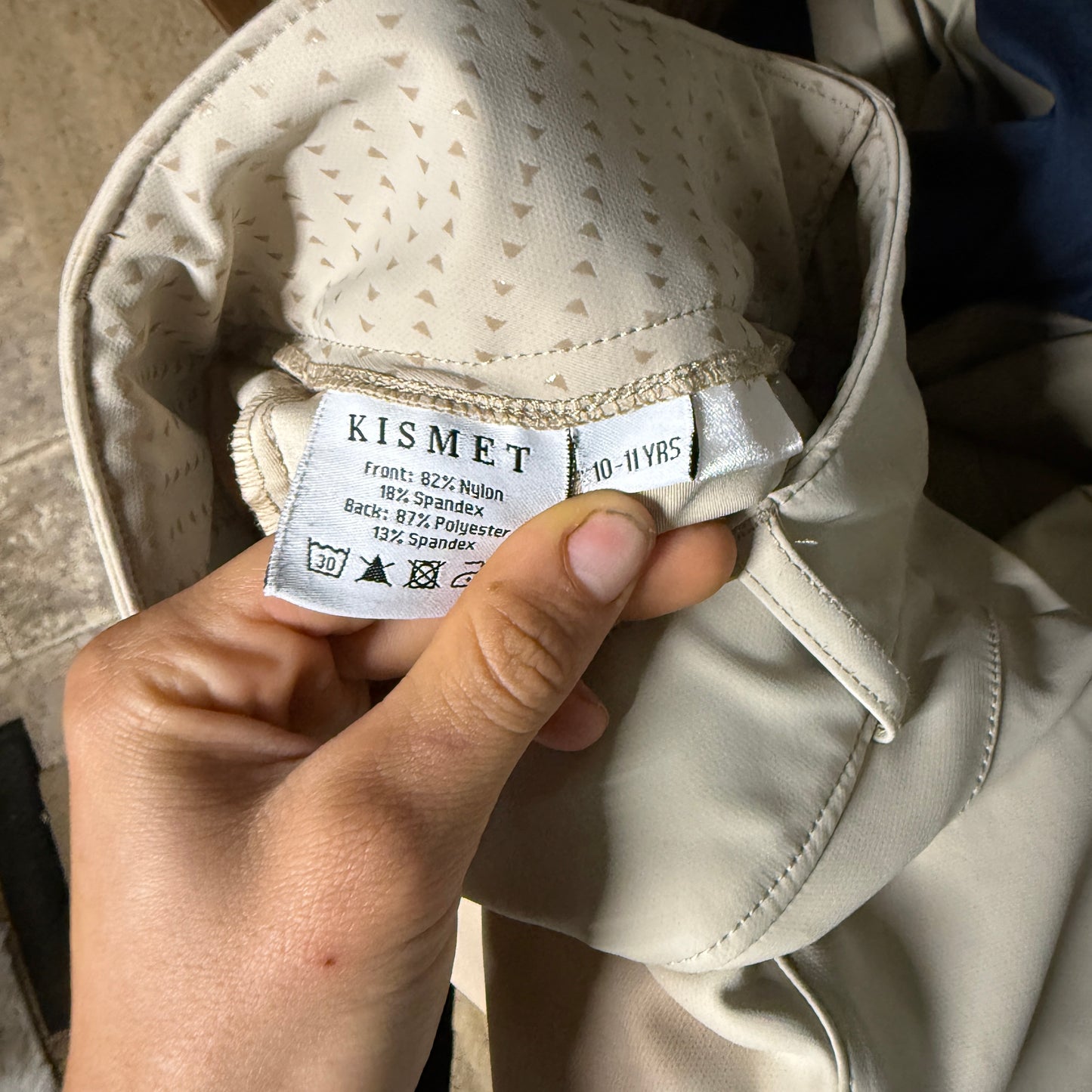 Child’s 10-11 Years Tan Kismet Knee Patch Horseback Riding Breeches