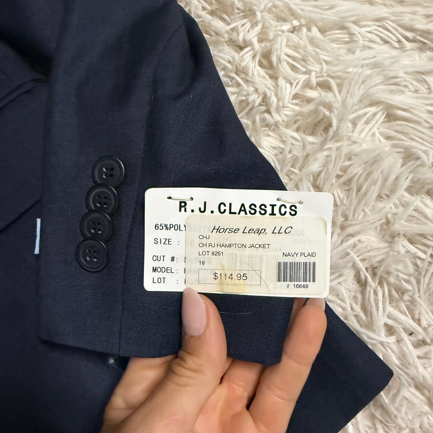 New Child’s 18R Navy RJ Classics Horseback Riding Show Coat