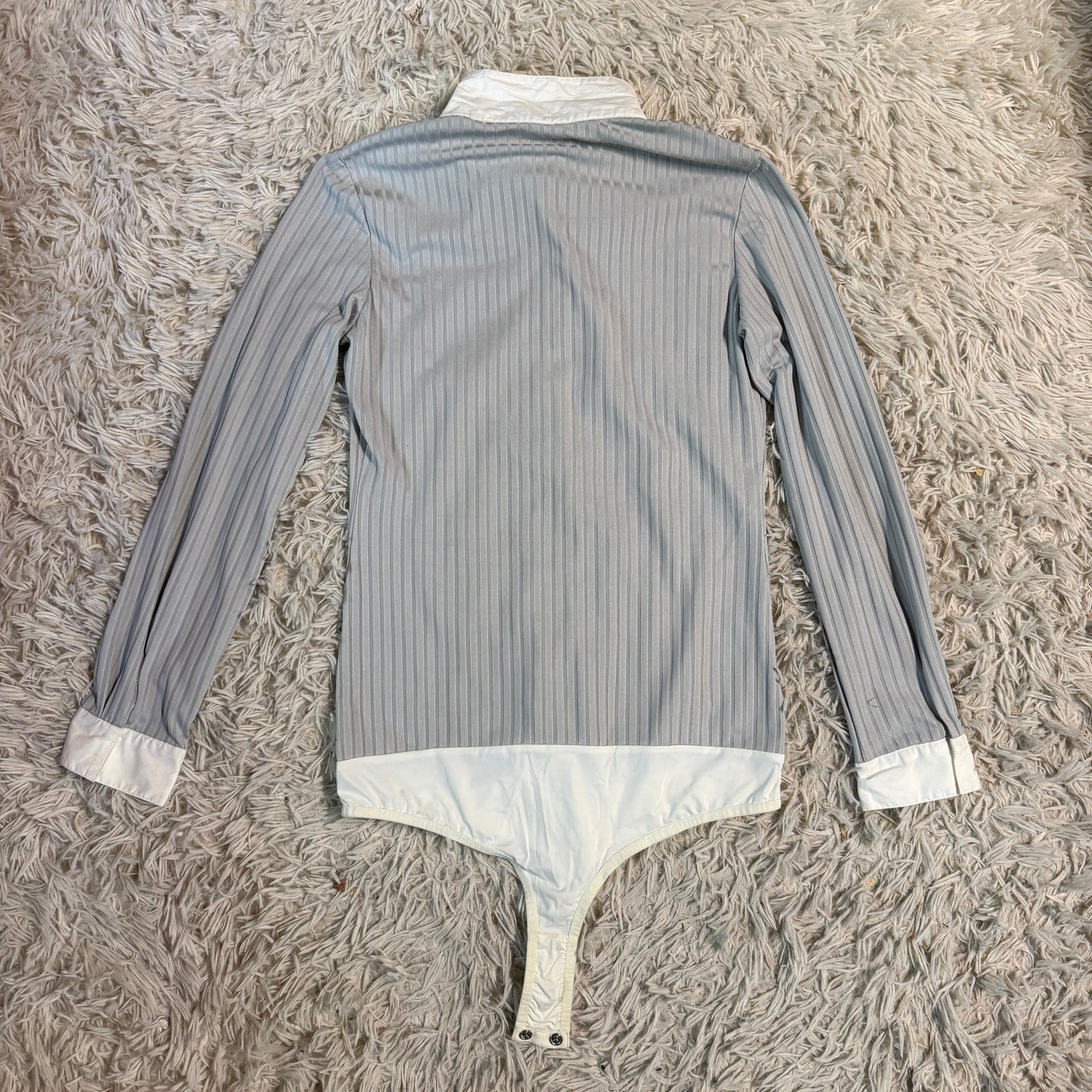Women’s Medium Grey Free Ride Long Sleeeve Horseback Riding Show Shirt Bodysuit