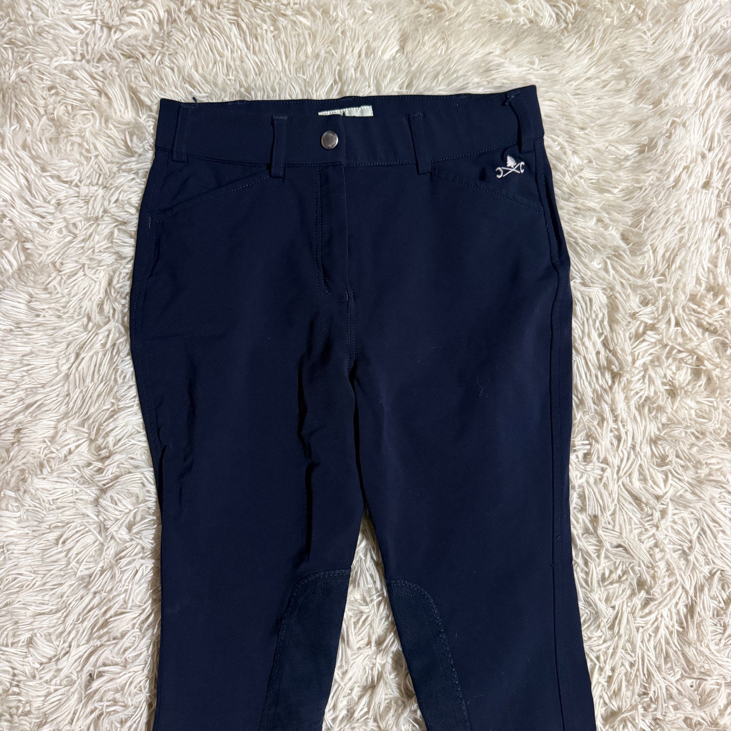 Child’s Size 14R Navy Camp Crossrail Knee Patch Horseback Riding Breeches