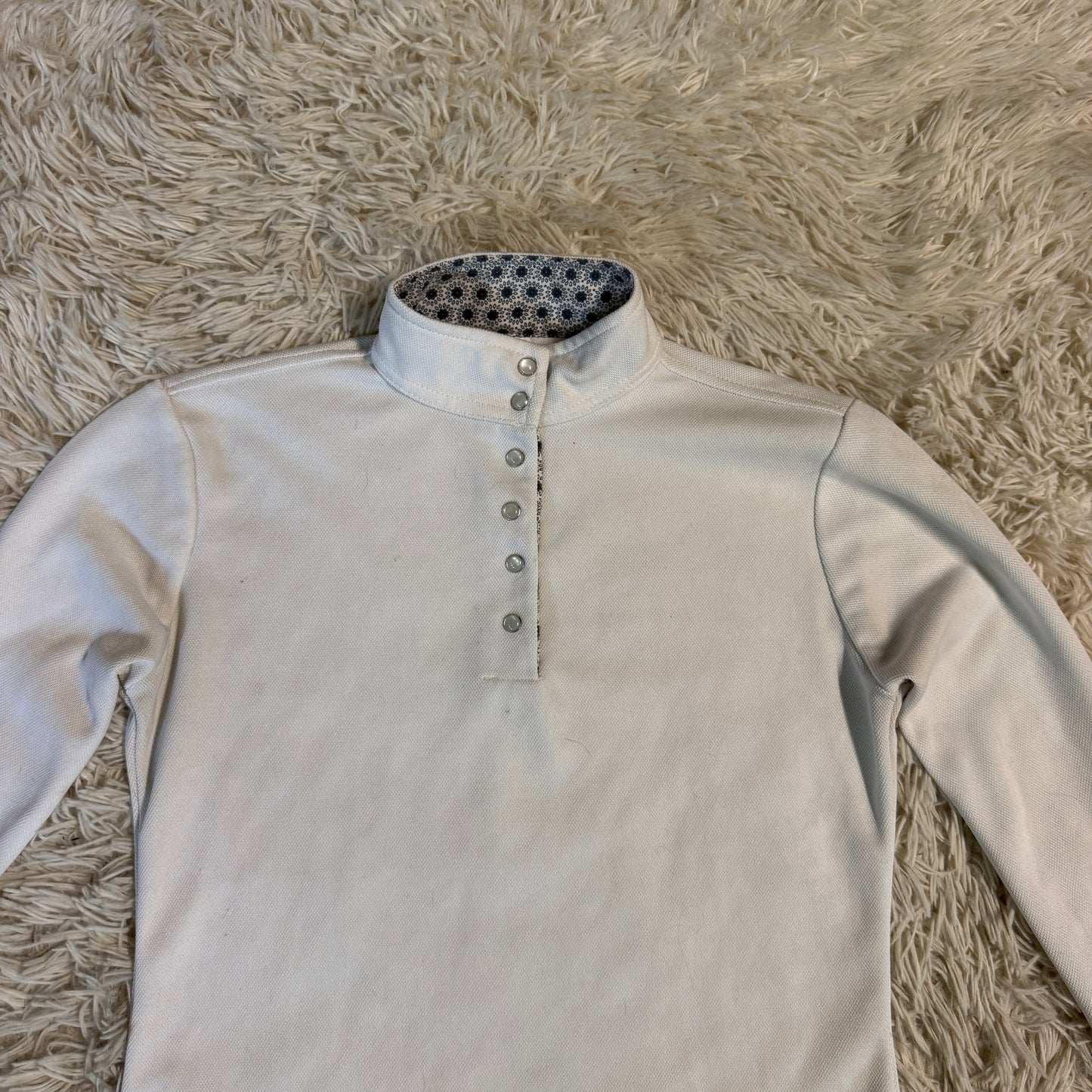 Women’s Small White Equine Couture Long Sleeve Horseback Riding Show Shirt