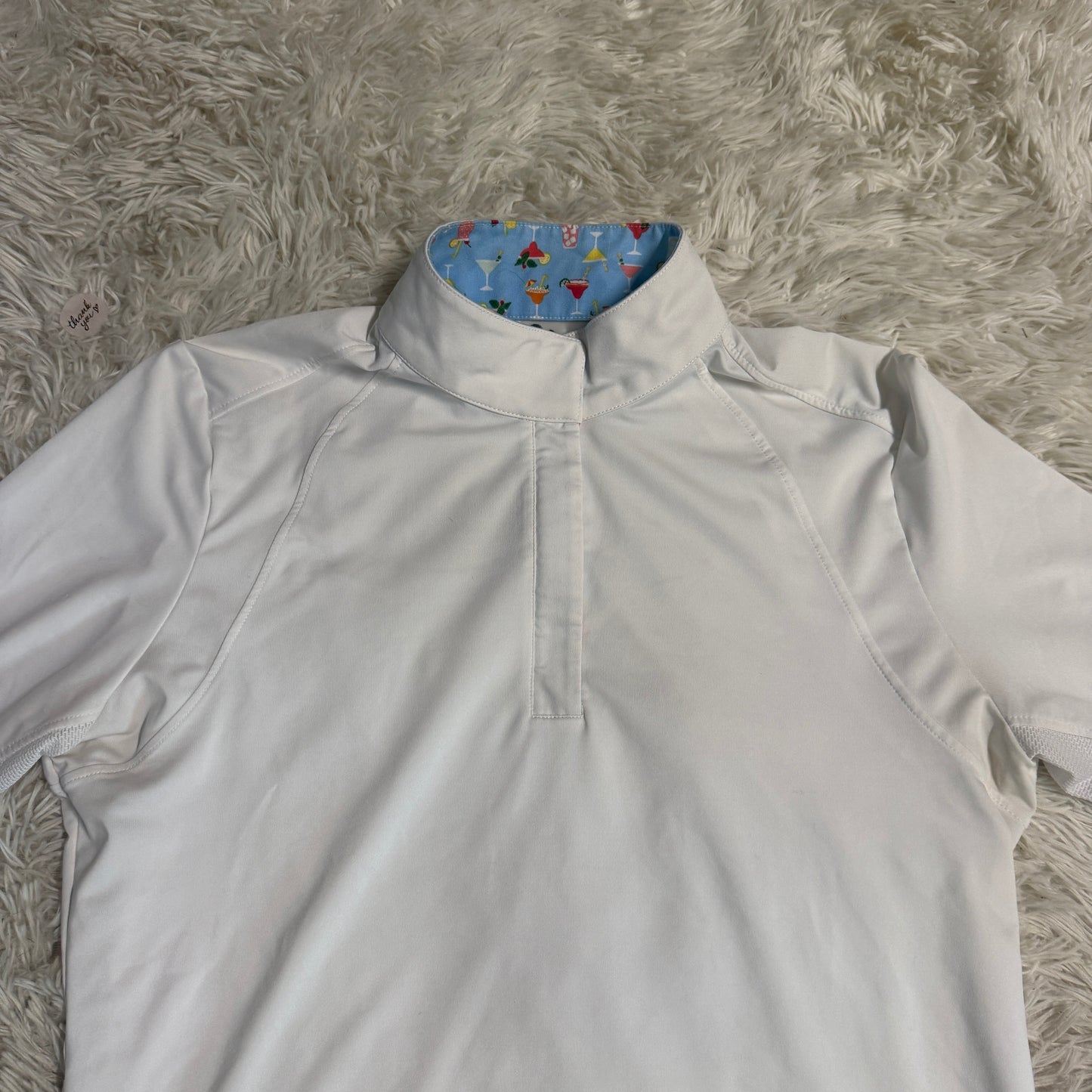 Women’s Large White RJ Classics Long Sleeve Horseback Riding Show Shirt